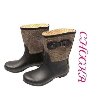 Chooka Racer Herringbone Rain Boots Sz (W) 9